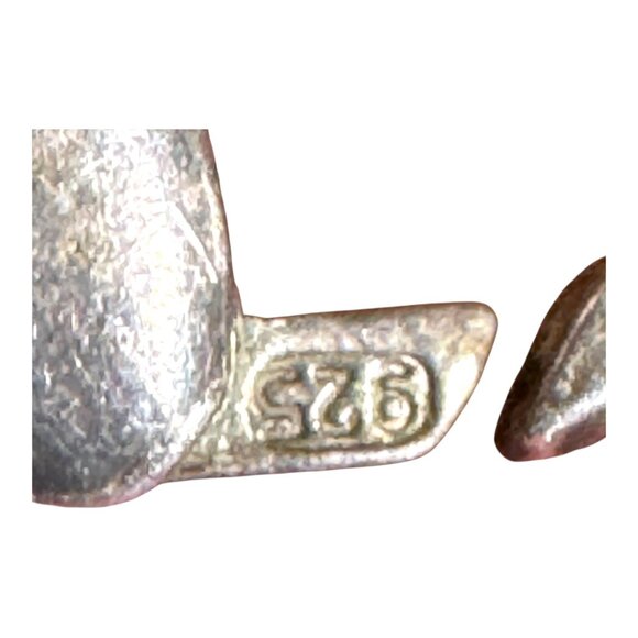 Sterling Silver Clasped Orange Aventurine Gemstone Beaded Necklace Handmade 17" - Picture 5 of 7